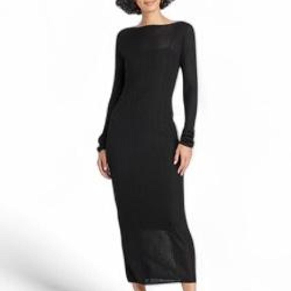 A New Day Women's Long Sleeve Sheer Maxi Dress with Spaghetti Strap Slip Dress